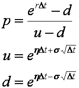 CRR With Drift model equations